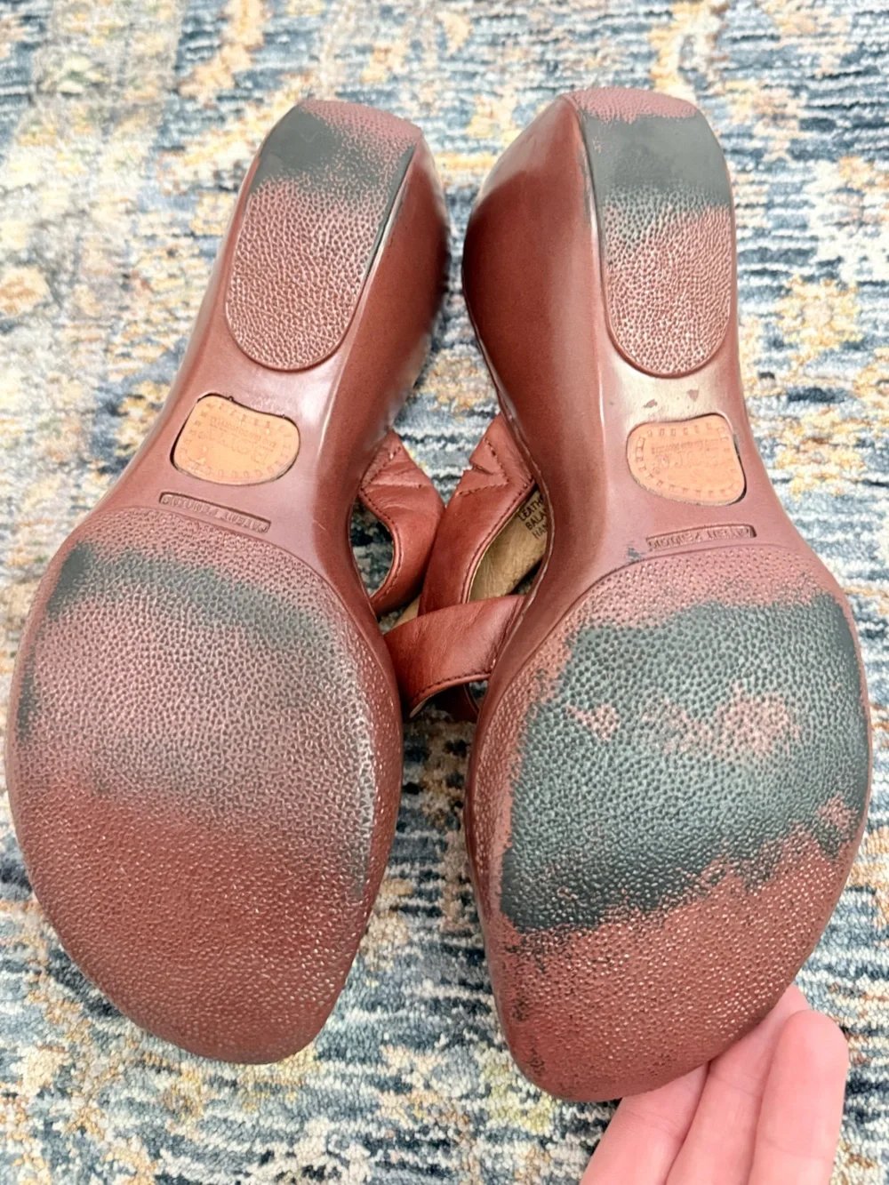 Born Leather Strappy Chunky Wedge Mule Sandals Boho Chic Y2K Retro
